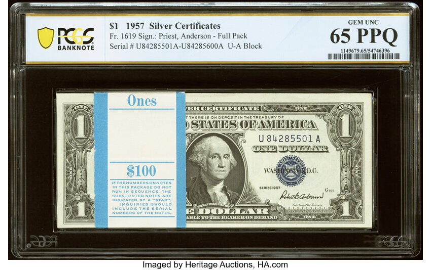 1957 $1  (Fr. 1619) thumbnail 2
