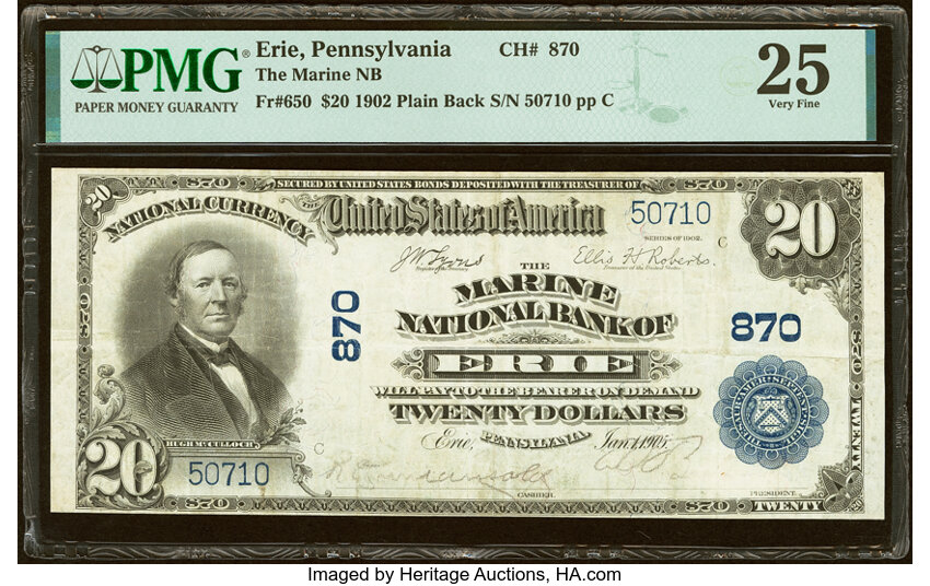 1902 $20  3rd Charter Period, 3rd Issue, Plain Back (Fr. 650) thumbnail 4
