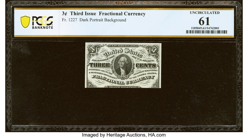  3c Head of George Washington (Fr. 1227) thumbnail 3