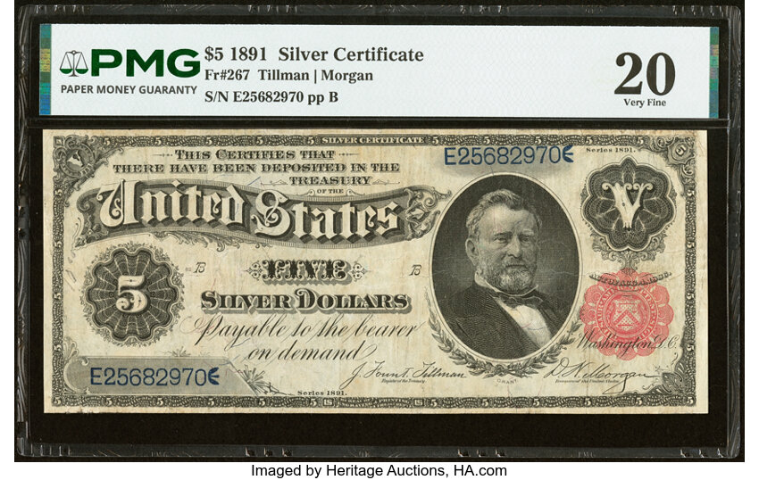1891 $5  (Fr. 267) thumbnail 2