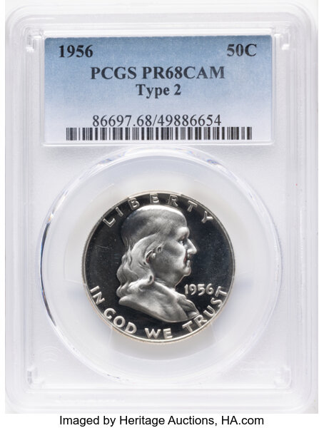 1956 50c Type 2, DDR, FS-802 PR CAM thumbnail 3
