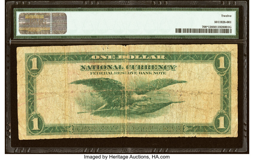 1918 $1  Boston, Star Replacement (Fr. 708*) thumbnail 3