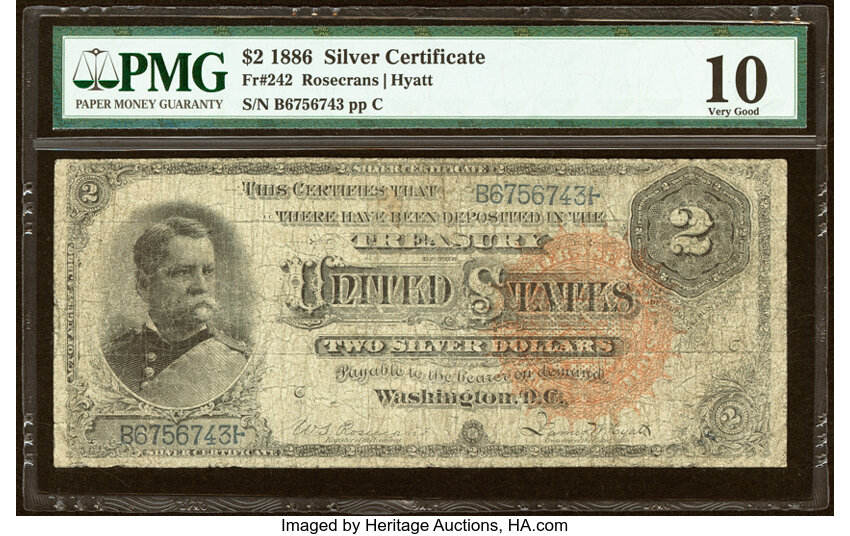 1886 $2  (Fr. 242) thumbnail 2