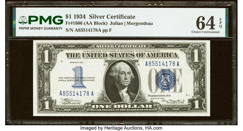 1934 $1  (Fr. 1606) thumbnail 2