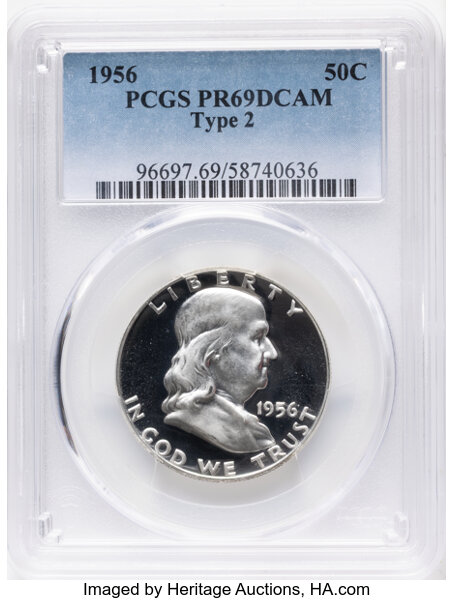 1956 50c Type 2, DDR, FS-802 PR DCAM thumbnail 2