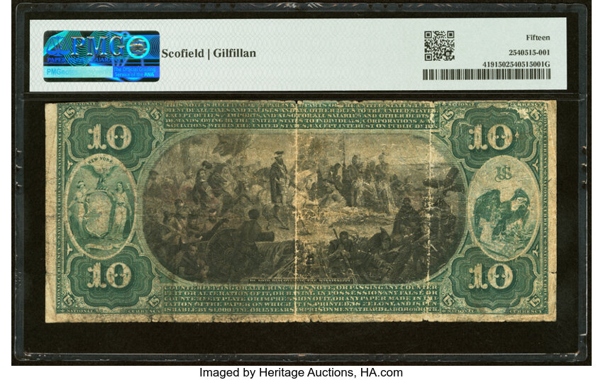 1875 $10  1st Charter Period, Scalloped Seal (Fr. 419) thumbnail 11
