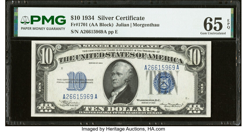 1934 $10  (Fr. 1701) thumbnail 3