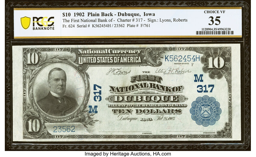 1902 $10  3rd Charter Period, 3rd Issue, Plain Back (Fr. 624) thumbnail 6