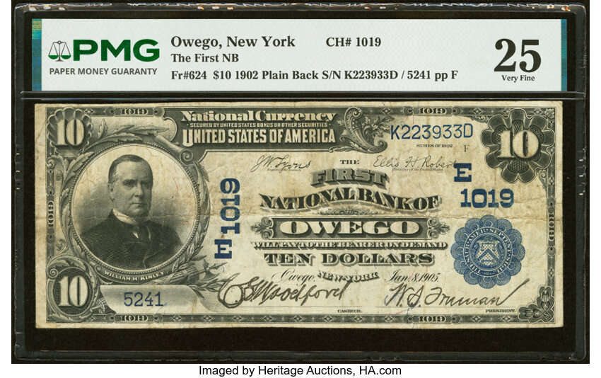 1902 $10  3rd Charter Period, 3rd Issue, Plain Back (Fr. 624) thumbnail 2