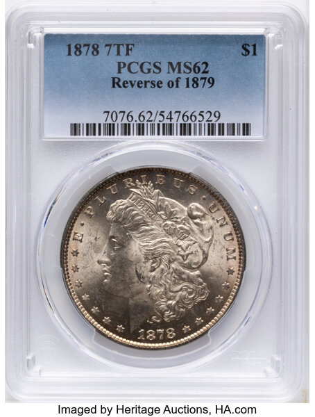 1878 7TF $1  Reverse of 1879 MS thumbnail 5