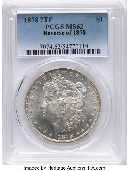 1878 7TF $1  Reverse of 1878, VAM-221.2 MS thumbnail 2