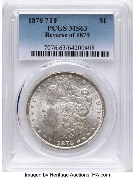 1878 7TF $1  Reverse of 1879 MS thumbnail 4
