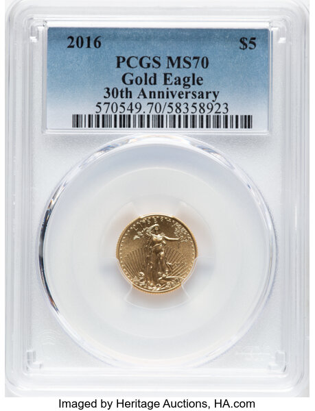 2016 $5  Gold Eagle, 30th Anniversary MS thumbnail 4