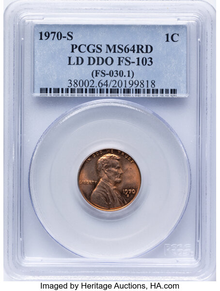1970-S 1c Large Date, Doubled Die Obverse, FS-103 MS RD thumbnail 2