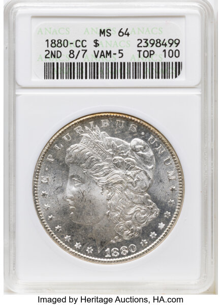 1880-CC $1  8/7, High 7, VAM-5 MS thumbnail 3