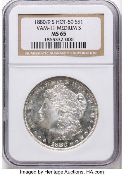 1880/9-S $1  Overdate, VAM-11 MS thumbnail 4