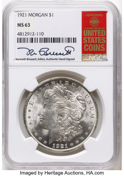 1921 $1  Morgan, Meteor Die Gouges, VAM-3i MS thumbnail 2