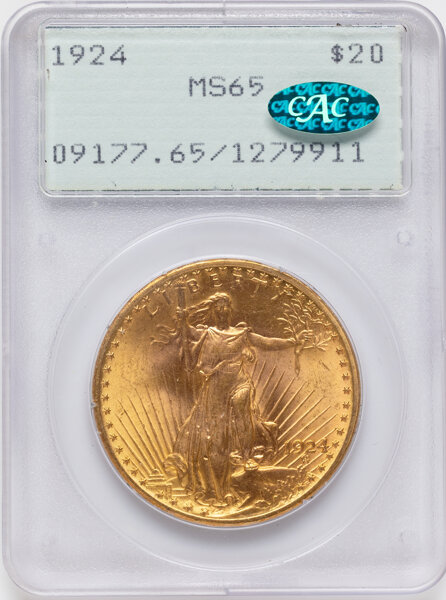 1924 $20  Doubled Die Obverse, FS-101 MS thumbnail 5