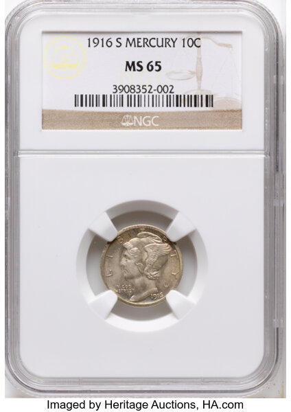 1916-S 10c Mercury MS thumbnail 4