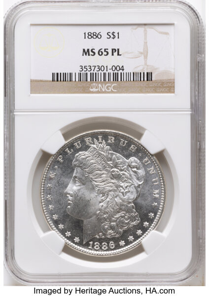 1886 $1  3 + 2 Clashed Reverse, VAM-1C  MS PL thumbnail 2