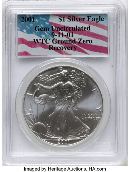 2001 $1  Silver Eagle MS thumbnail 4