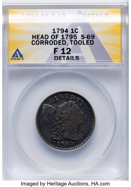 1794 1c Head of 1795, S-69  MS BN thumbnail 2