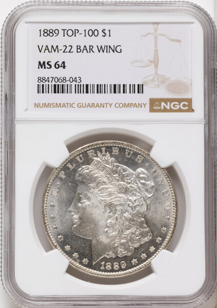 1889 $1  Bar Wing, VAM-22  MS thumbnail 3