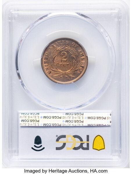 2-Cent Piece 2c 1864-1872 MS RD [Type] MS65 RD thumbnail 6