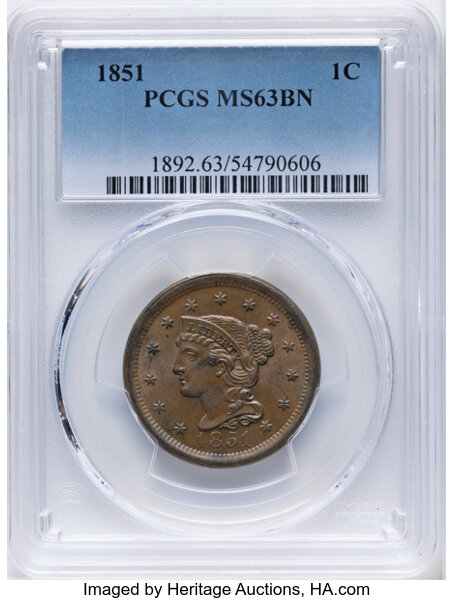 1851 1c N-39 MS BN thumbnail 2