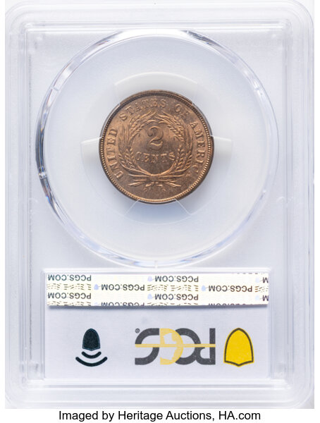 2-Cent Piece 2c 1864-1872 MS RD [Type] MS64 RD CAC thumbnail 10