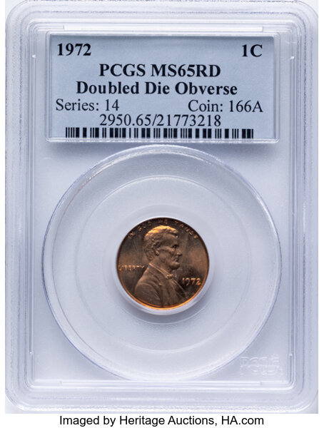 1972 1c Doubled Die Obverse, FS-101 MS RD thumbnail 4