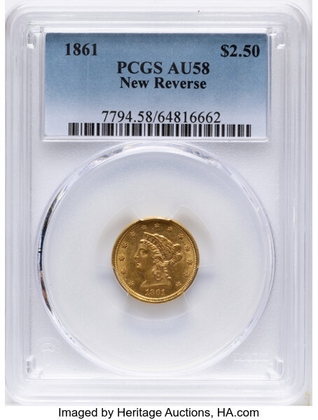 1861 $2 1/2 New Reverse MS thumbnail 4
