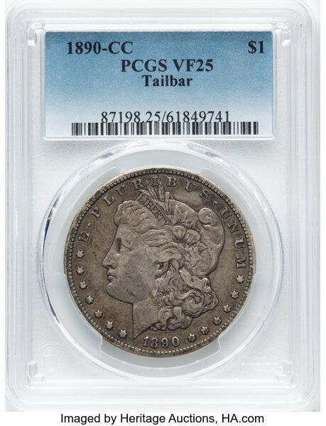 1890-CC $1  Tail Bar, VAM-4 MS thumbnail 2