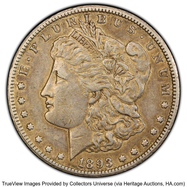 1893-CC $1  Doubled 3, Far Date, VAM-4 MS thumbnail 3