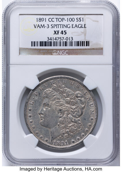 1891-CC $1  Spitting Eagle, VAM-3  MS thumbnail 5