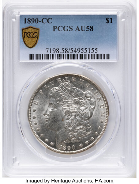 1890-CC $1 AU58 thumbnail 2