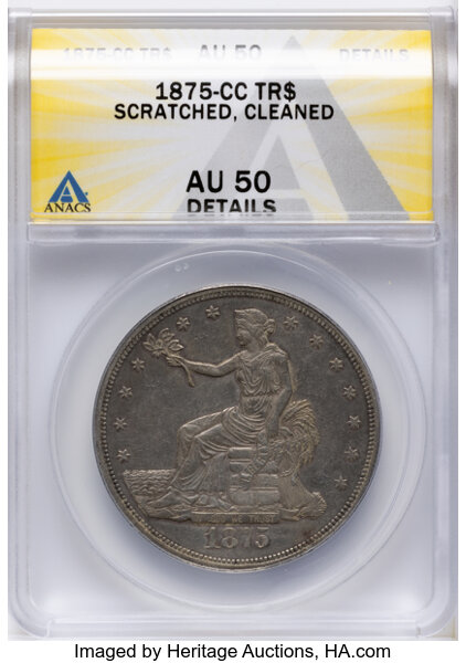 1875-CC Trade$ Obverse I, Reverse I MS thumbnail 4