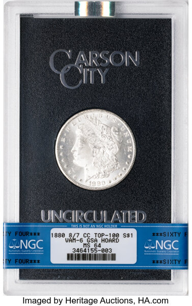 1880-CC $1  GSA Hoard, 8/Low 7 MS thumbnail 2