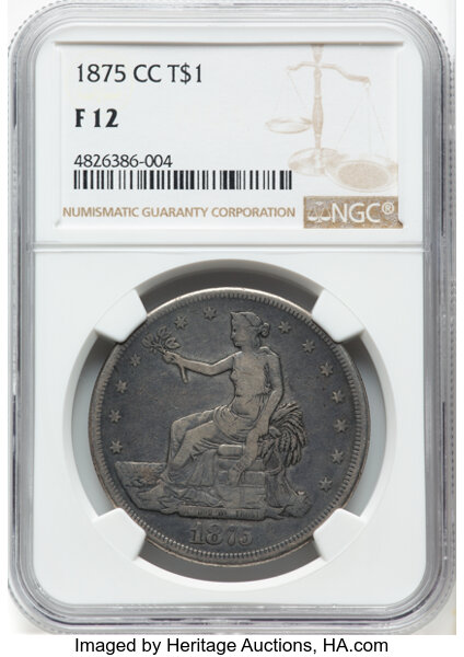 1875-CC Trade$ Obverse I, Reverse II MS thumbnail 2