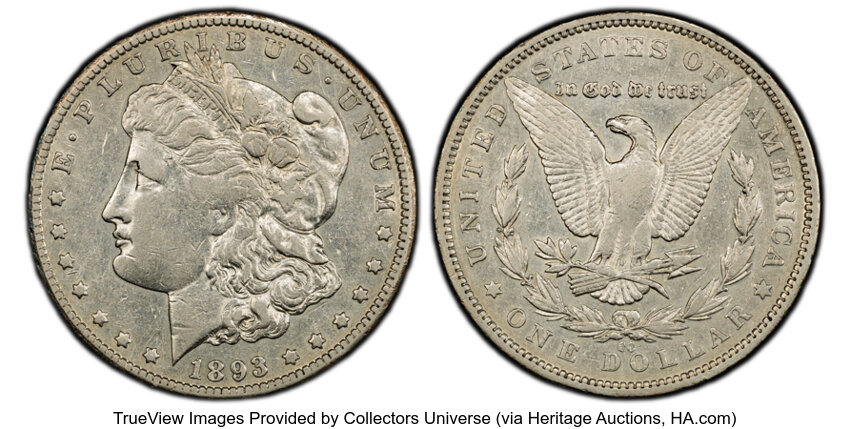 1893-CC $1  Doubled 3, Far Date, VAM-4 MS thumbnail 4