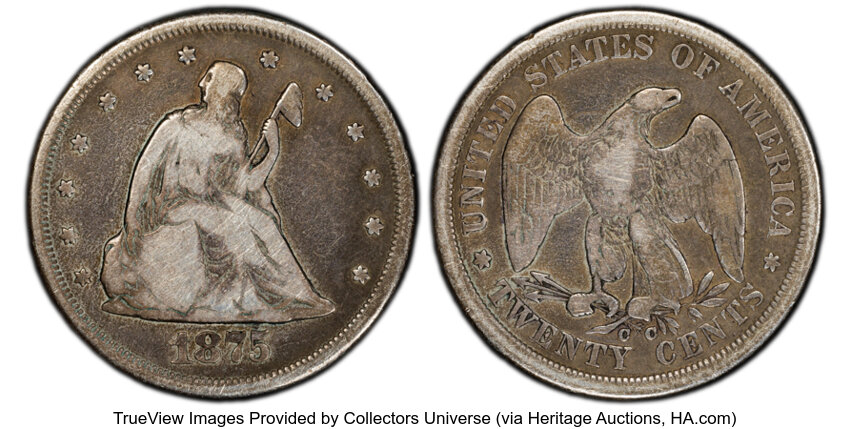 Twenty-Cent Piece Set 20c Seated Liberty, no 1876-CC, 4 Coins MS thumbnail 8