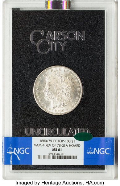 1880/79-CC $1  Reverse of 1878, GSA Hoard, Hard package MS thumbnail 9
