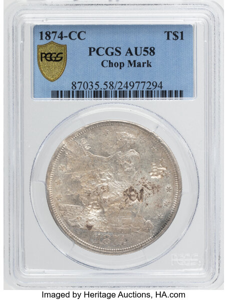 1874-CC Trade$ Chopmarked MS thumbnail 5