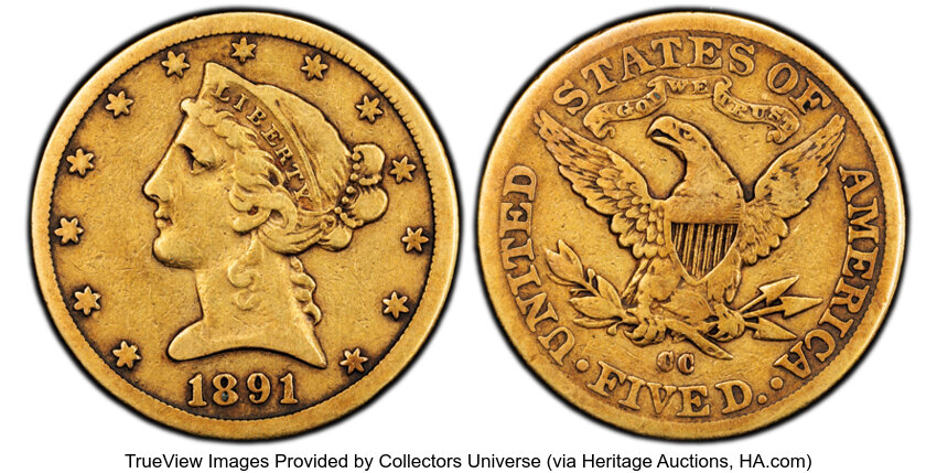 1891-CC $5  MS PL thumbnail 2