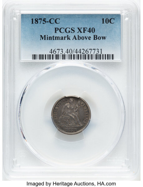 1875-CC 10c Mintmark Above Bow MS thumbnail 3