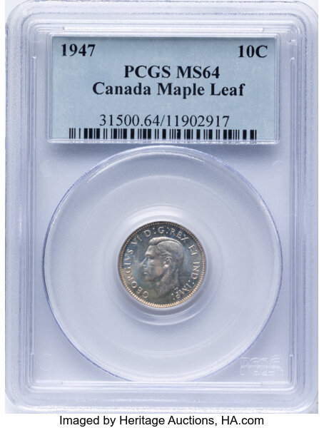 1947 10c Bluenose, Maple Leaf  MS thumbnail 2