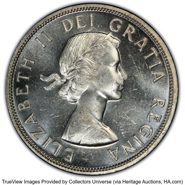 1957 S$1 One Waterline MS thumbnail 2
