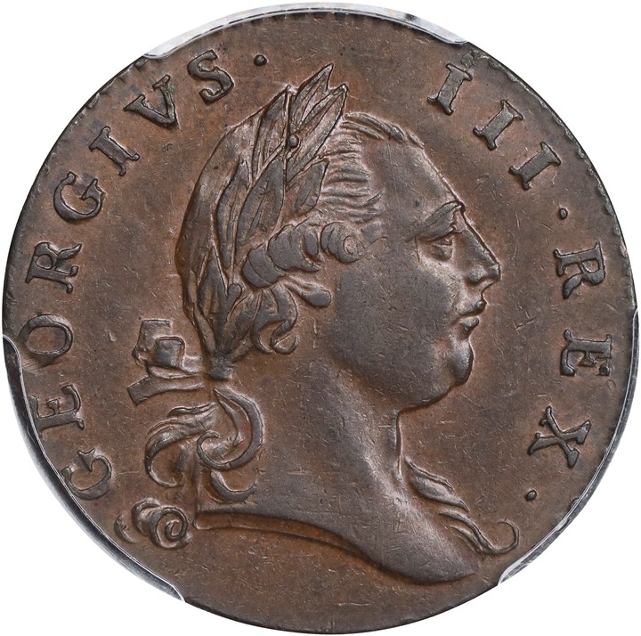 Image for 1773 1/2 P Virginia, Period After GEORGIVS MS BN AU55 BN