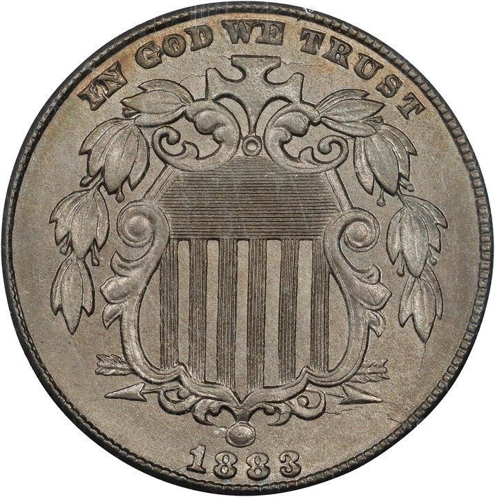 1883 5c Shield MS63 thumbnail 3