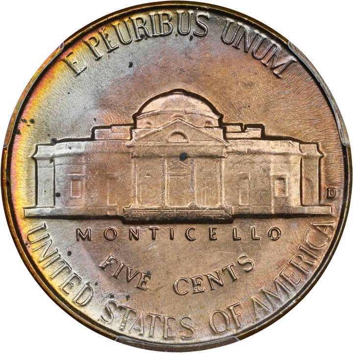 1951-D 5c XF40 thumbnail 2